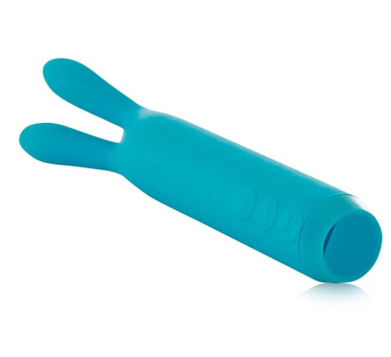 Голубой вибратор с ушками Rabbit Bullet Vibrator - 8,9 см. 
