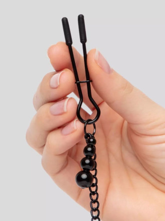 Ошейник с зажимами для сосков Reversible Collar Nipple Clamps 