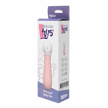 Розовый мини-вибромассажер Diamond Baby Boo - 11 см. 