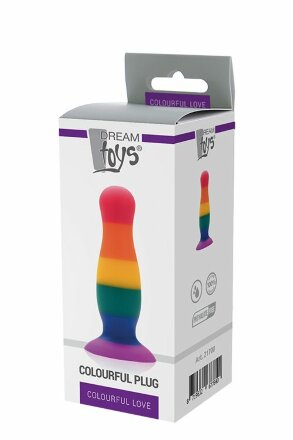 Разноцветная анальная пробка COLOURFUL PLUG - 12,5 см. 