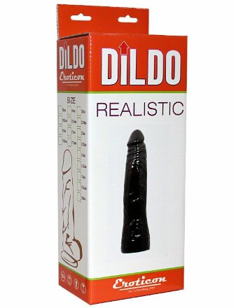 Черный гнущийся фаллоимитатор REALISTIC - 18,5 см. 