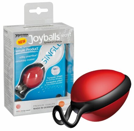 Красный вагинальный шарик со смещенным центром тяжести Joyballs Secret 