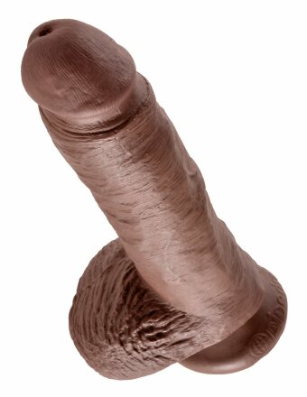 Коричневый фаллоимитатор 8&quot; Cock with Balls - 21,3 см. 
