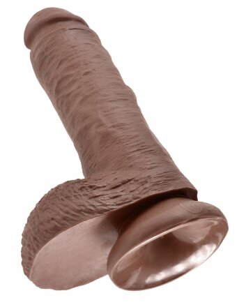 Коричневый фаллоимитатор 8&quot; Cock with Balls - 21,3 см. 
