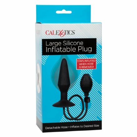 Расширяющаяся анальная пробка со съемным шлангом Large Silicone Inflatable Plug - 13,25 см. 