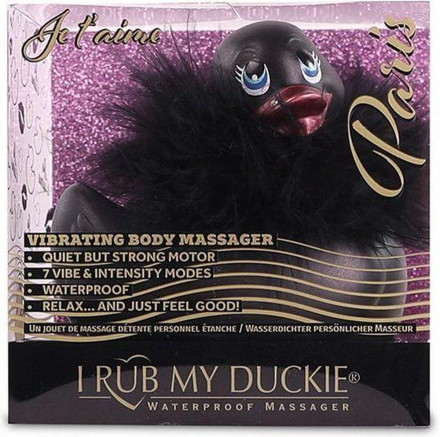 Черный вибратор-уточка I Rub My Duckie 2.0 Paris 