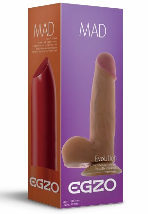 Телесный фаллоимитатор с присоской Mad Lipstick - 16,5 см. 