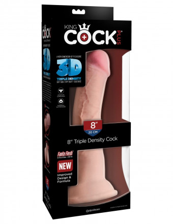 Телесный фаллоимитатор на присоске 8&quot; Triple Density Cock - 24,1 см. 
