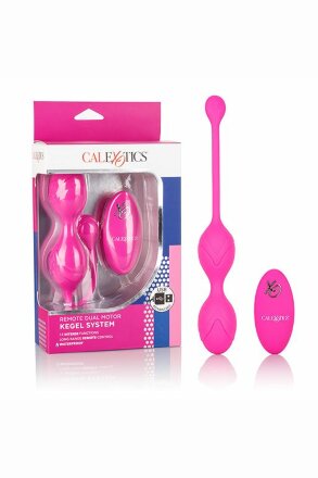 Розовые вагинальные шарики с ДУ и функцией памяти Remote Dual Motor Kegel System 