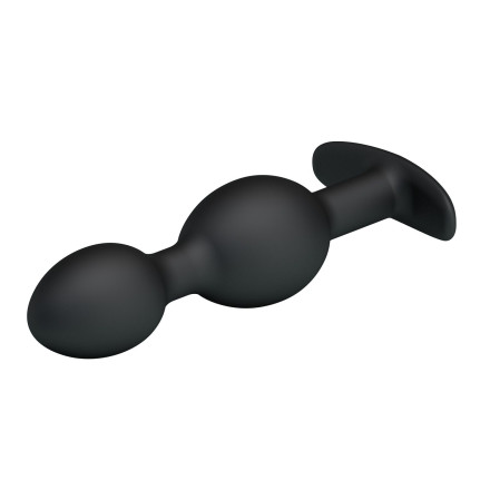 Чёрные анальные шарики из силикона - 12,5 см. 