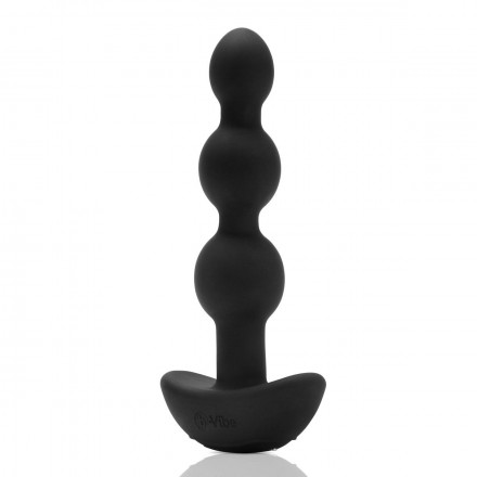 Чёрная анальная виброёлочка TRIPLET ANAL BEADS BLACK - 14 см. 