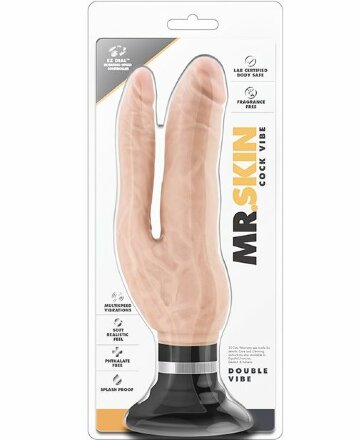 Телесный анально-вагинальный вибратор Cock Vibes - Double Vibe - 17,8 см. 