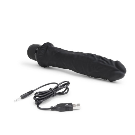 Черный вибратор-реалистик 8  Girthy Realistic Vibrator - 24,5 см. 