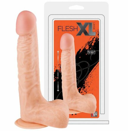 Большой реалистичный фаллоимитатор на присоске FleshXL- 23 см. 