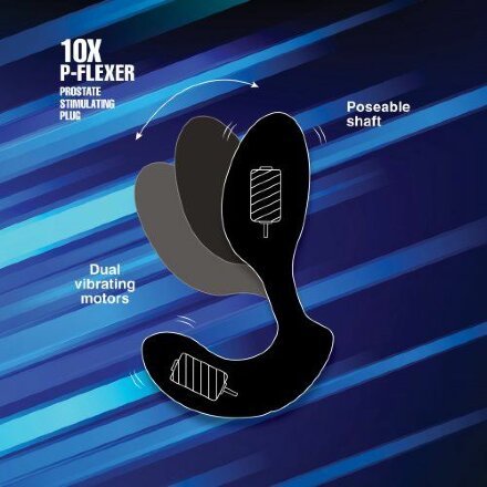 Черный стимулятор простаты 10X P-Flexer Prostate Stimulating Anal Butt Plug - 13,7 см. 