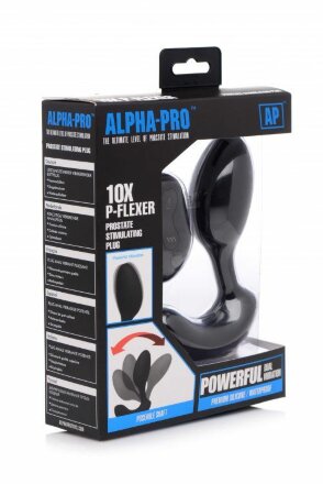 Черный стимулятор простаты 10X P-Flexer Prostate Stimulating Anal Butt Plug - 13,7 см. 