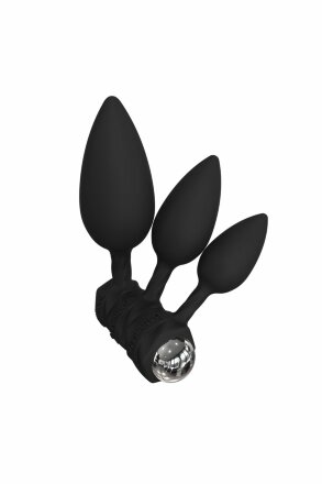 Набор из 3 анальных плагов и вибропули Bathmate Anal Training Plugs VIBE 