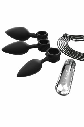 Набор из 3 анальных плагов и вибропули Bathmate Anal Training Plugs VIBE 