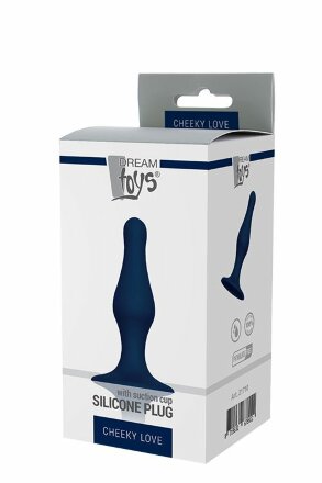 Синяя анальная пробка SILICONE PLUG MEDIUM - 12,7 см. 