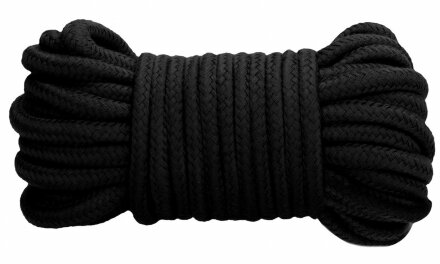 Черная веревка для связывания Thick Bondage Rope -10 м. 