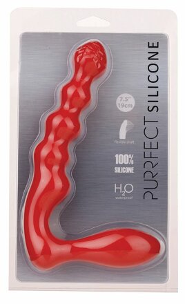 Красный силиконовый стимулятор PURRFECT SILICONE - 19 см. 
