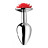 Серебристая анальная пробка с розой Red Rose Butt Plug - 8 см. 