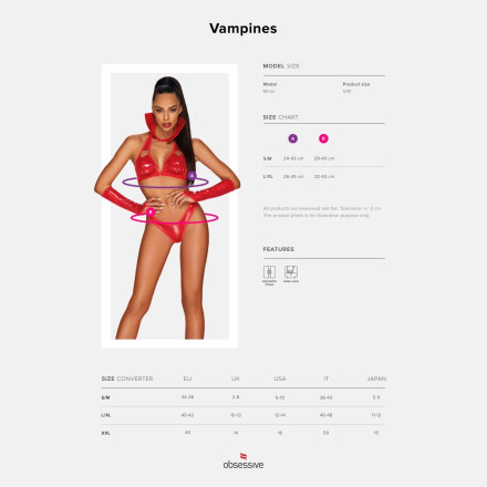 Костюм вампирши Vampines из 4 предметов 