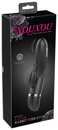 Черный вибратор-кролик с электростимуляцией E-Stim Rabbit Vibrator - 19,3 см. 