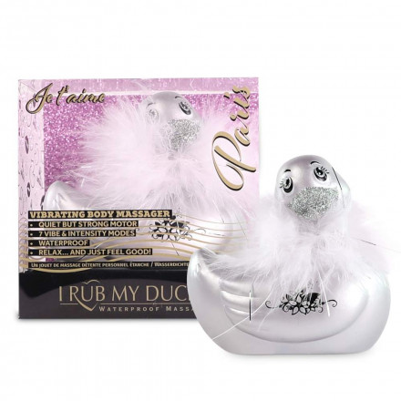 Серебристый вибратор-уточка I Rub My Duckie 2.0 Paris 