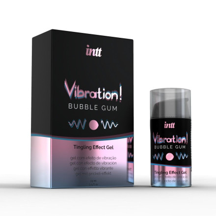 Жидкий интимный гель с эффектом вибрации Vibration! Bubble Gum - 15 мл. 