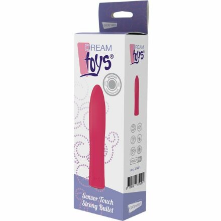 Розовая вибропуля SENSOR TOUCH BULLET - 12 см. 