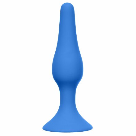 Синяя анальная пробка Slim Anal Plug Medium - 11,5 см. 