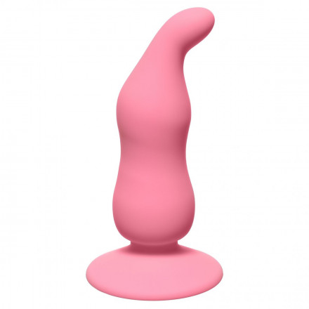 Розовая анальная пробка Waved Anal Plug Pink - 11 см. 