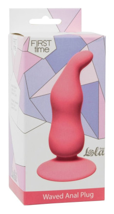 Розовая анальная пробка Waved Anal Plug Pink - 11 см. 