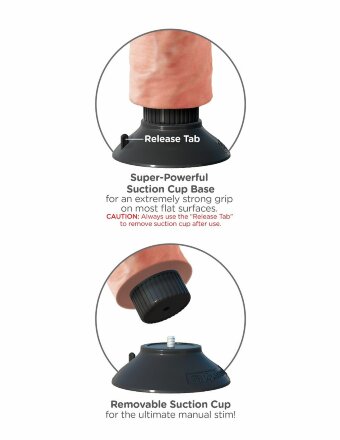 Телесный виброфаллос со съемной присоской 9&quot; Vibrating Cock with Balls - 22,9 см. 