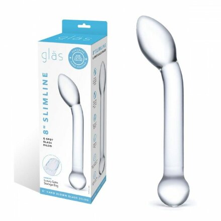 Прозрачный стеклянный фаллос для точки G Slimline G-Spot - 20 см. 