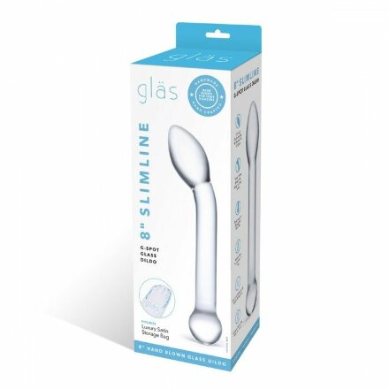 Прозрачный стеклянный фаллос для точки G Slimline G-Spot - 20 см. 