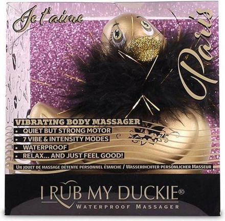 Золотистый вибратор-уточка I Rub My Duckie 2.0 Paris 