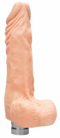 Телесный вибратор Vibrating Dildo With Balls - 25 см. 
