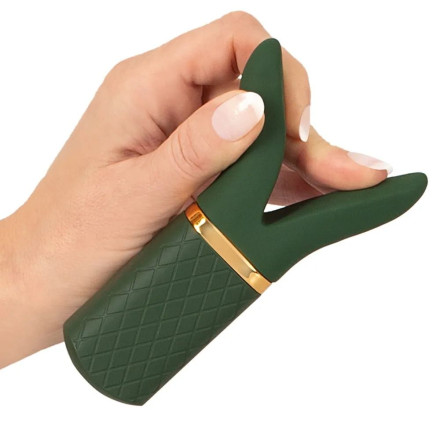 Зеленый вибратор Luxurious Split Tip Vibrator - 13,1 см. 
