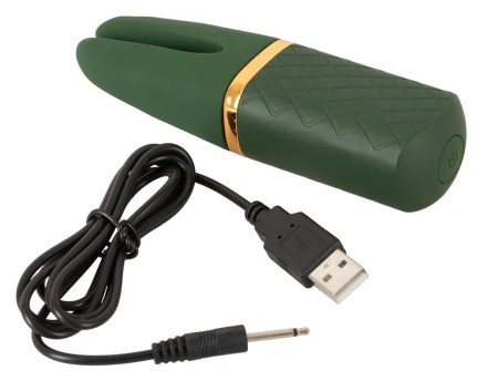 Зеленый вибратор Luxurious Split Tip Vibrator - 13,1 см. 