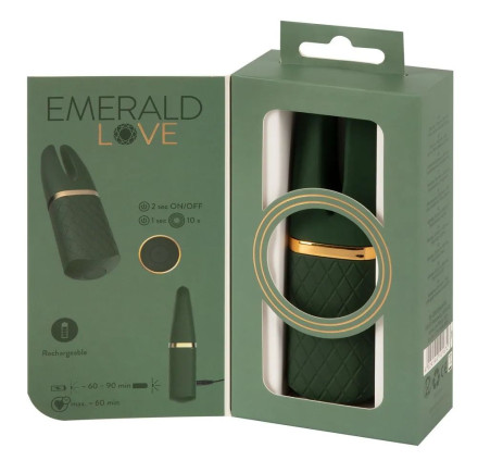 Зеленый вибратор Luxurious Split Tip Vibrator - 13,1 см. 