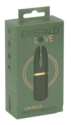 Зеленый вибратор Luxurious Split Tip Vibrator - 13,1 см. 