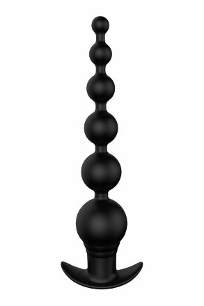 Черный анальный вибромассажер REMOTE GRADUATING BEADS - 20,7 см. 
