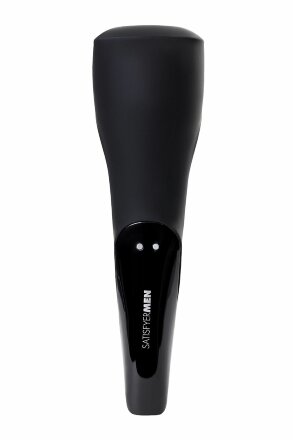Чёрный нереалистичный мастурбатор с вибрацией Satisfyer Men Wand 