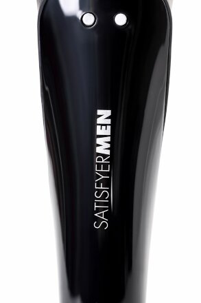 Чёрный нереалистичный мастурбатор с вибрацией Satisfyer Men Wand 