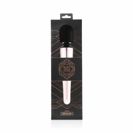 Черно-розовый вибромассажер Nouveau Wand Massager - 30 см. 