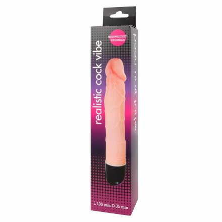 Реалистичный фаллоимитатор с ротацией Realistic Cock Vibe - 23,5 см. 
