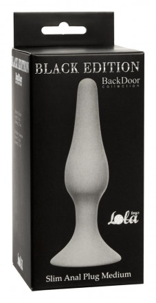 Серая анальная пробка Slim Anal Plug Medium - 11,5 см. 