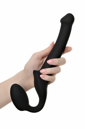 Черный безремневой страпон Silicone Bendable Strap-On S 